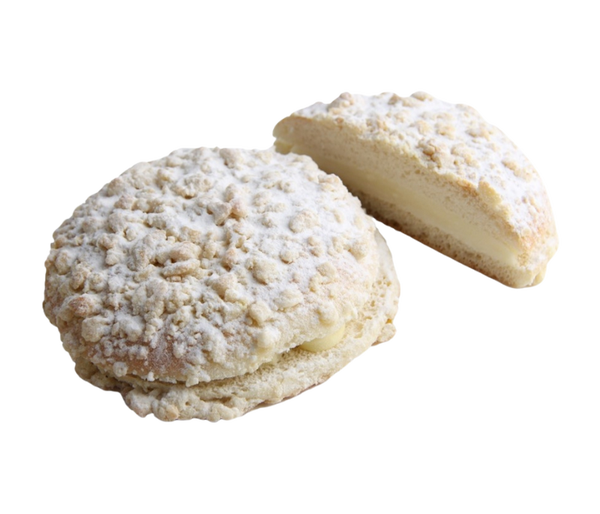 Streuselschnecke gefüllt mit Vanillecreme