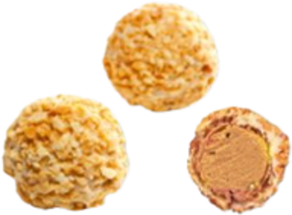 Waffelkugeln mit  Cremefüllung & Erdnüssen