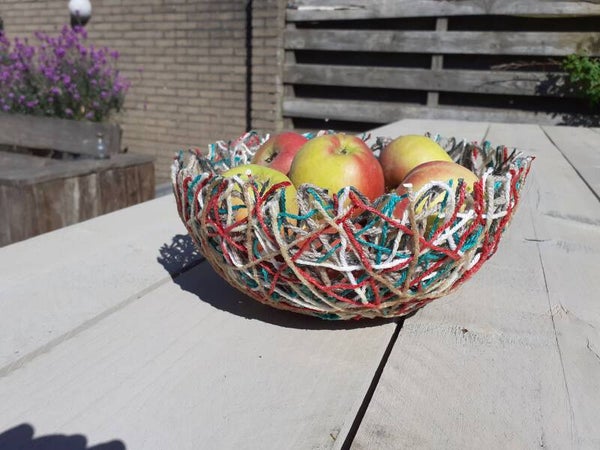 Handgemaakte Kleurrijke Fruitmand van Touw