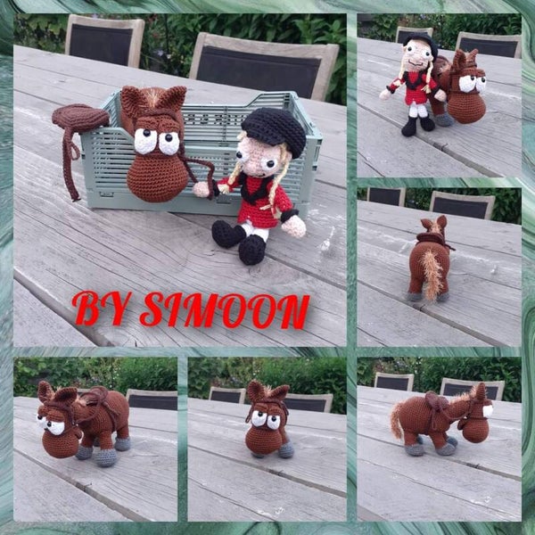 Handgemaakte Paard en Ruiter Knuffelset