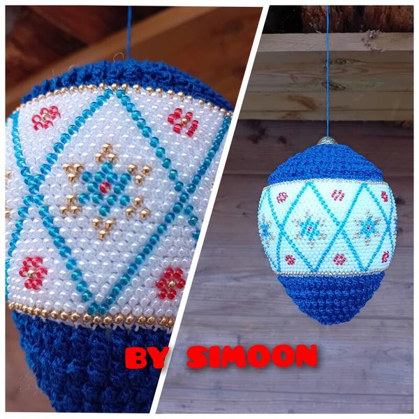 Kerstbal met kraaltjes