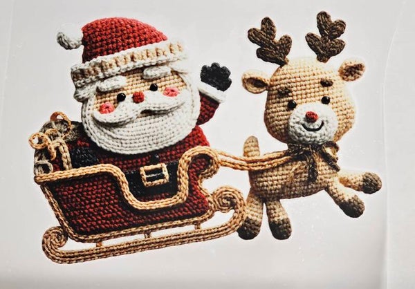 Santa sleigh and Rudolph