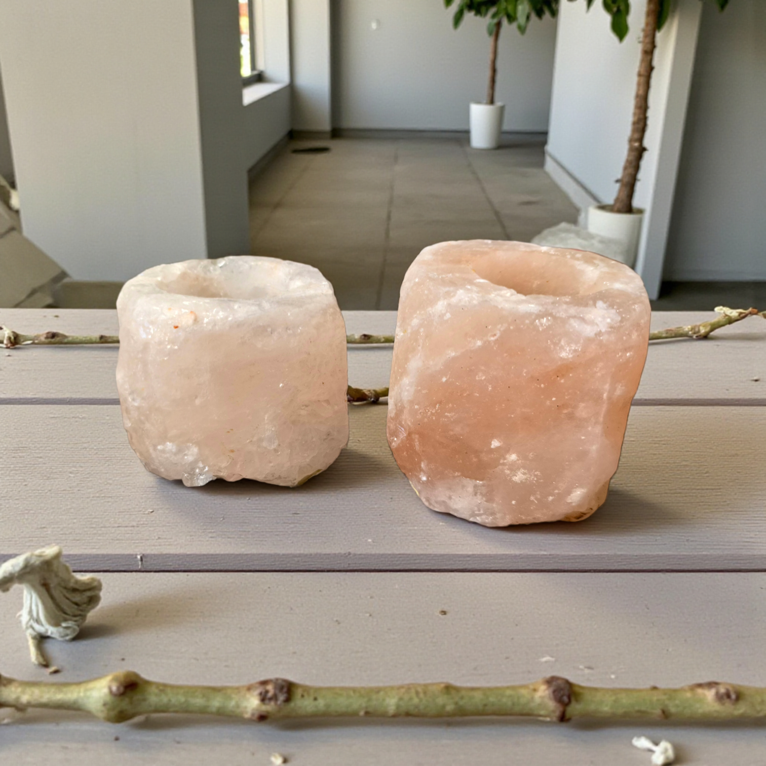 Zoutsteen kaarshouder