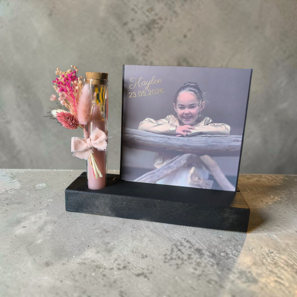 Foto met kaars in tube