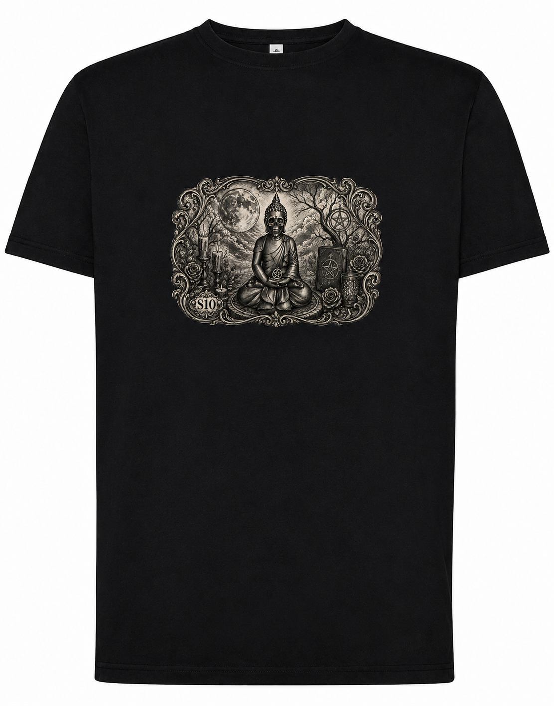 S10 T-shirt buddha skull