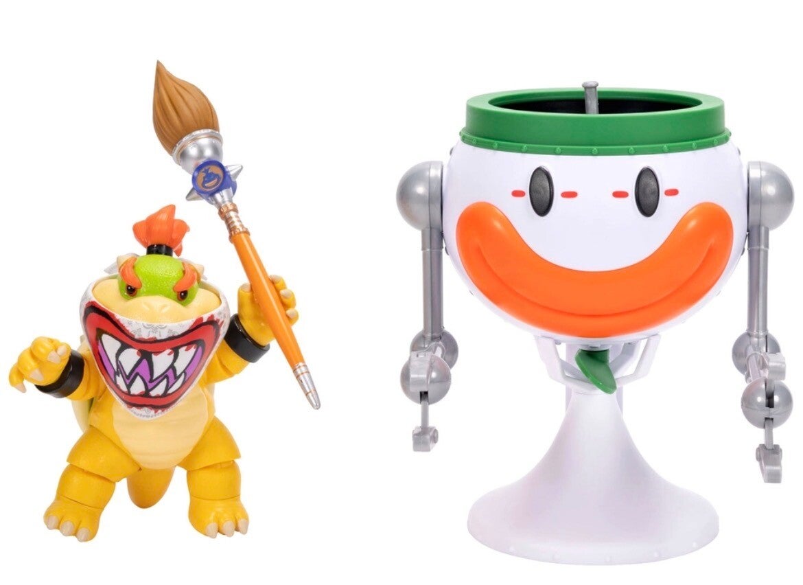 Bowser Jr. avec Pinceau et Soucoupe Volante - Figurine Super Mario Galaxy