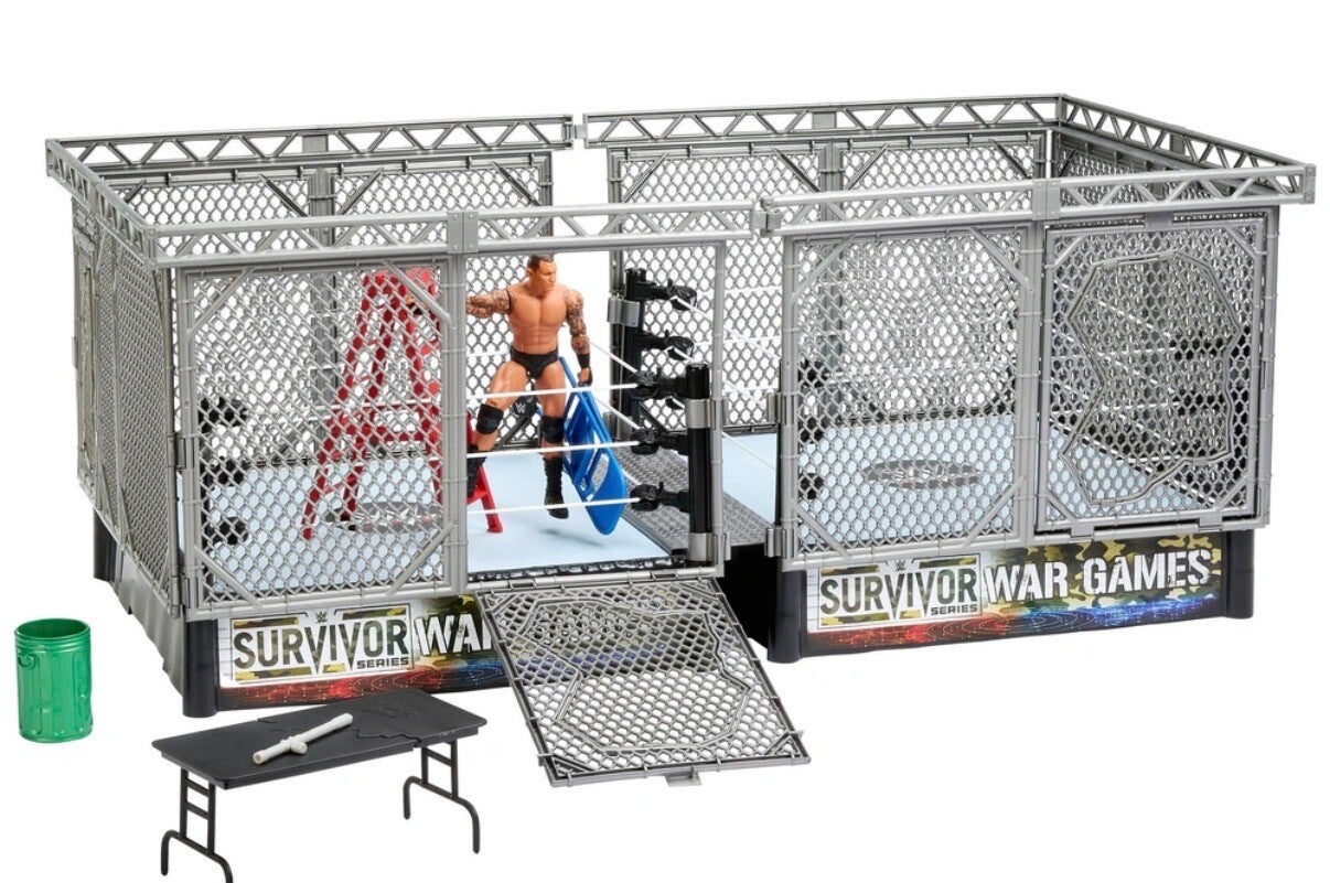 WWE - Survivor War Games Série Ensemble de Jeu Steel Cage et Figurine Randy Orton