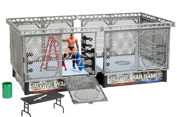 WWE - Survivor War Games Série Ensemble de Jeu Steel Cage et Figurine Randy Orton