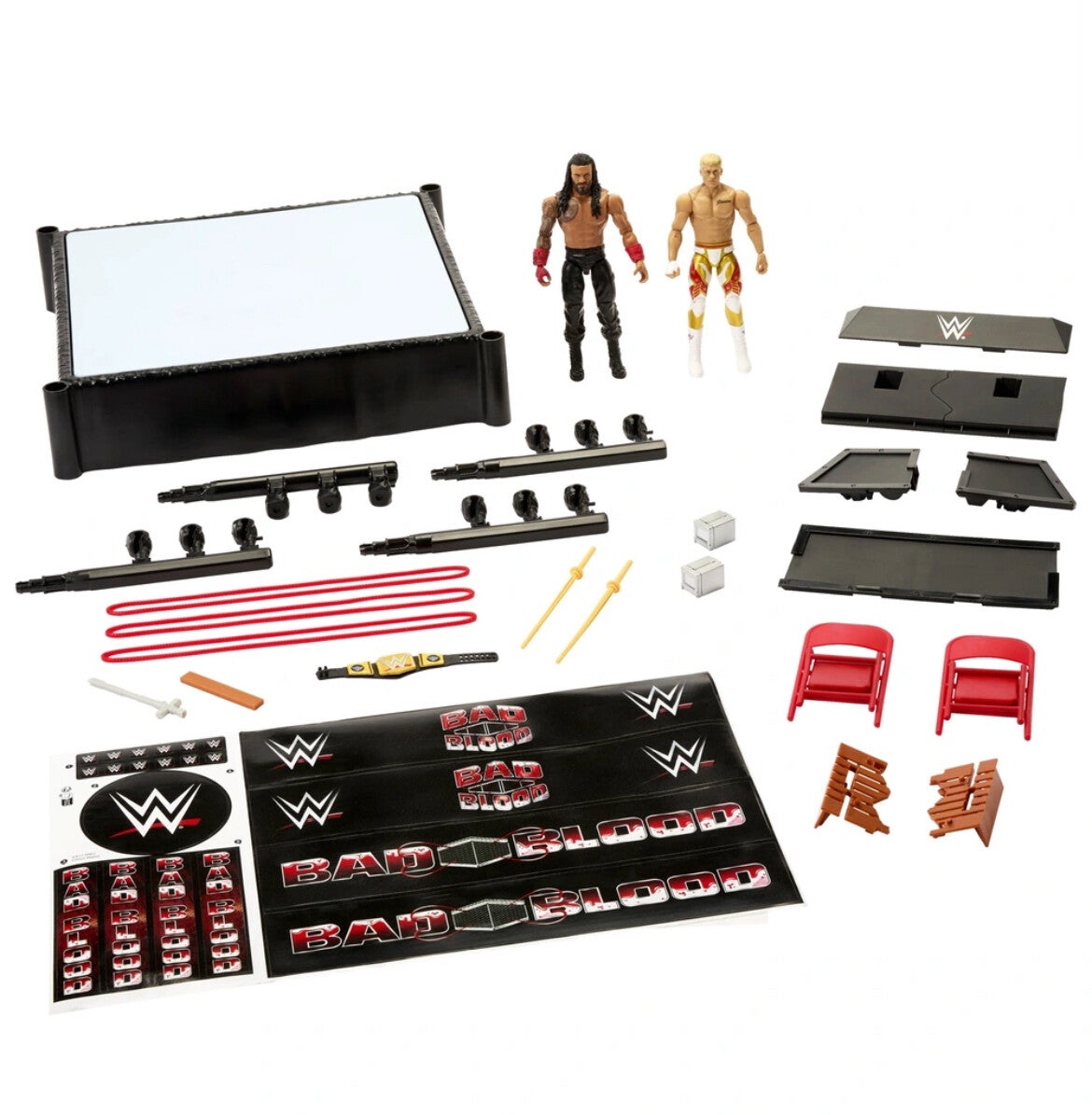 Ring Bad Blood inclus figurines Roman Reigns vs Cody Rhodes - WWE