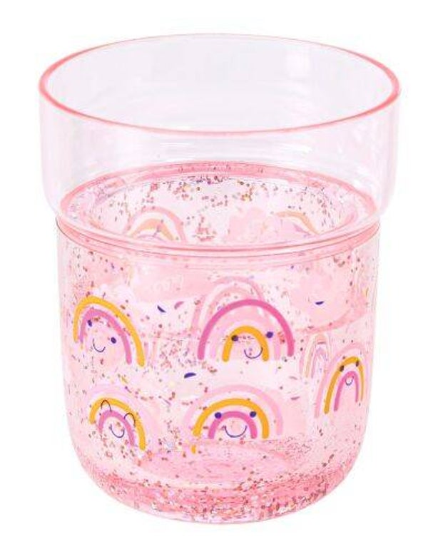 Trinkbecher Glitzerzauber Regenbogen