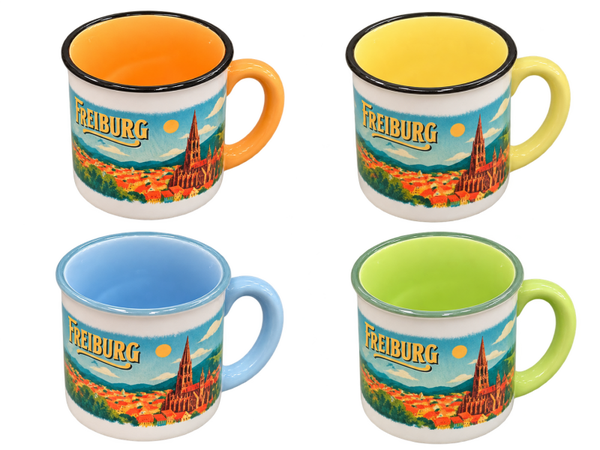 Vintage Keramik-Tasse Freiburg 180 ml in 4 Farben erhältlich