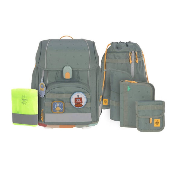 Schulranzen Set 7-teilig Boxy - Unique, Letters Green