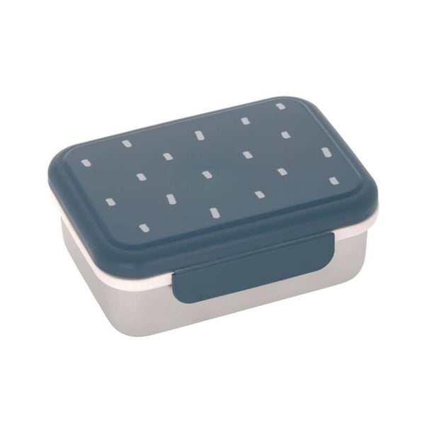 Kinder Brotdose Edelstahl - Lunchbox, Happy Prints, Dunkelblau