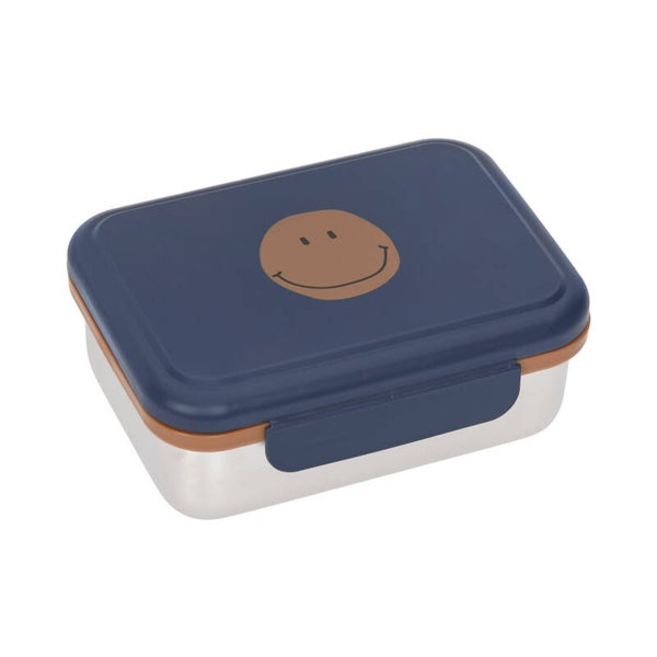 Brotdose Kinder - Edelstahl Lunchbox, Little Gang, Blau Smile