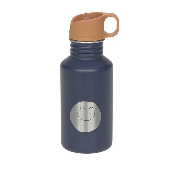 Edelstahl Kinder Trinkflasche 500 ml - Little Gang, Smile, Blau