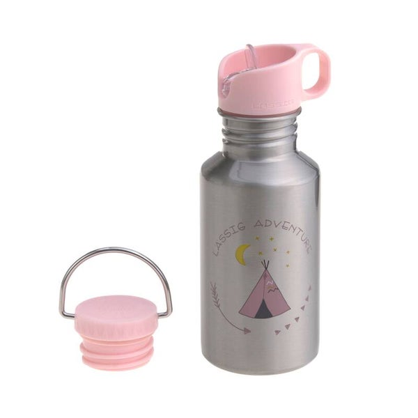 Edelstahl Kinder Trinkflasche 500 ml- Adventure, Tipi