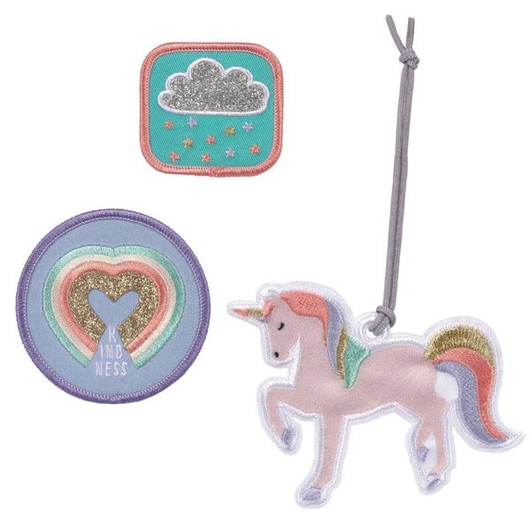 Anhänger & Patches - Schul Set Unique, Unicorn glitter