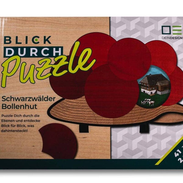 Blick-Durch-Puzzle: Schwarzwälder Bollenhut