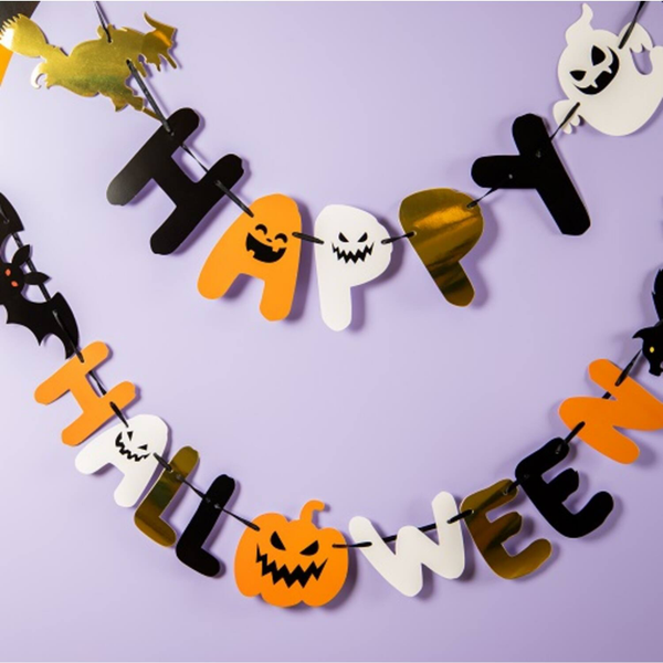 Buchstabengirlande 'Happy Halloween' - Happy Halloween - 2 x 1,5 Meter