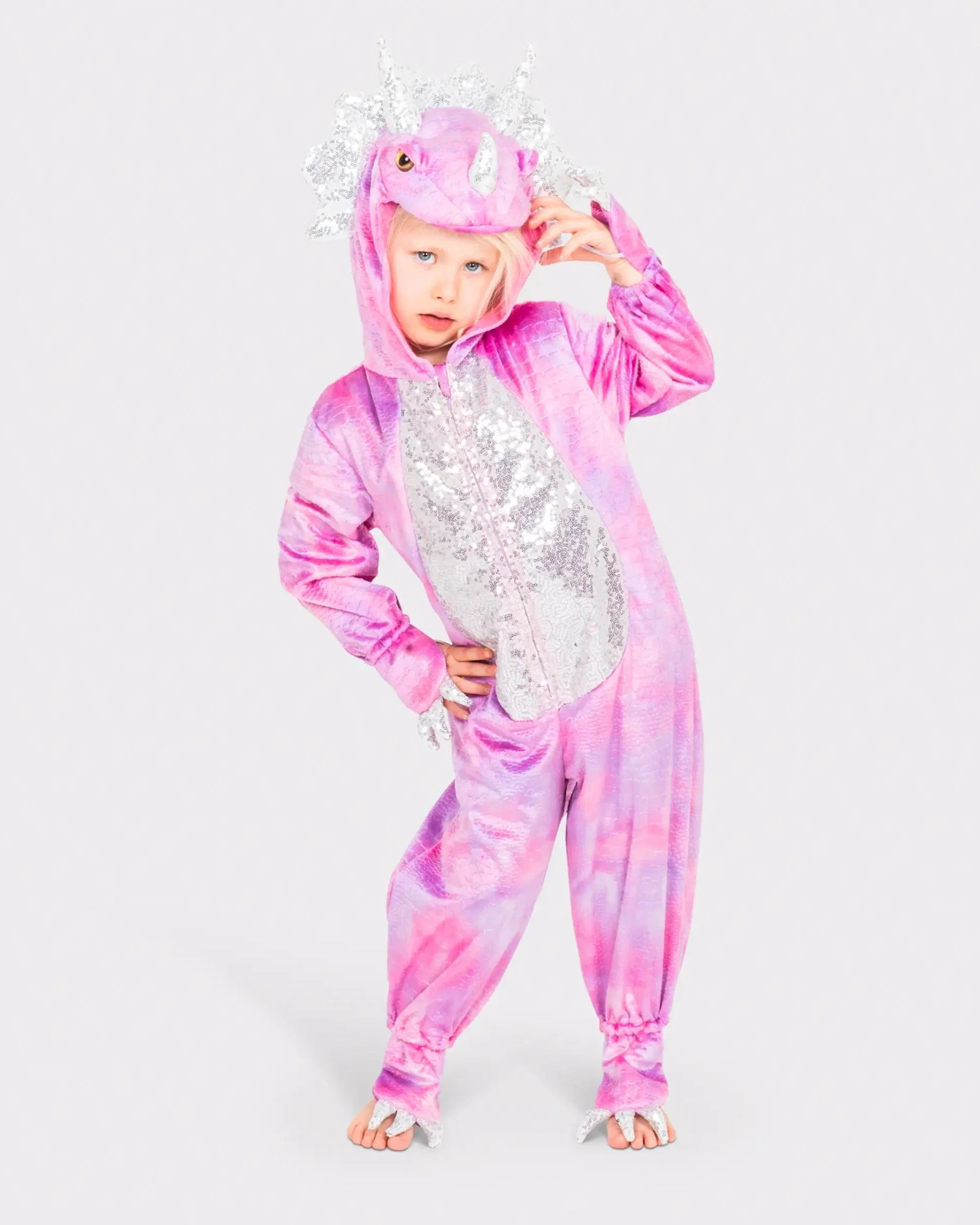 Jumpsuit Pink Disco Triceratops 4-5 Jahre
