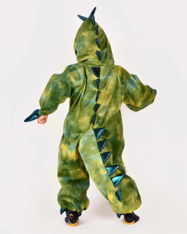 Den Goda Fen Dinosaurier Kostüm - Jumpsuit - 4-5 Jahre - grün