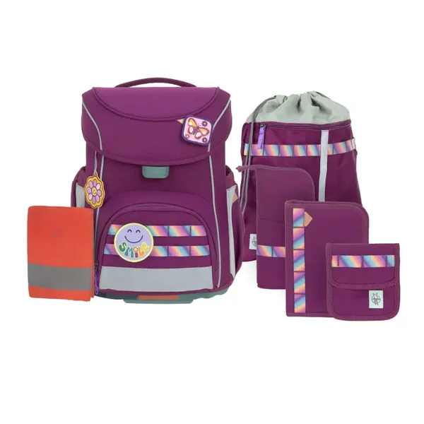 Lässig SCHULRANZEN SET 7-TEILIG SLIM - UNIQUE, LILA