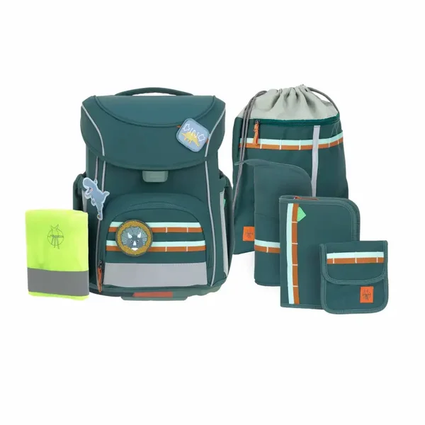 Lässig SCHULRANZEN SET 7-TEILIG SLIM - UNIQUE, DUNKELGRÜN