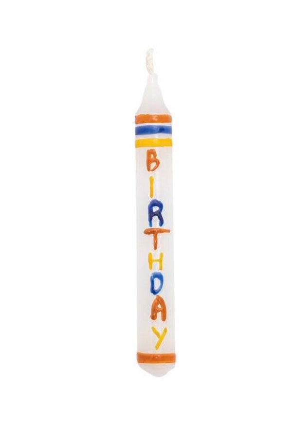 Kerze Happy Birthday Orange