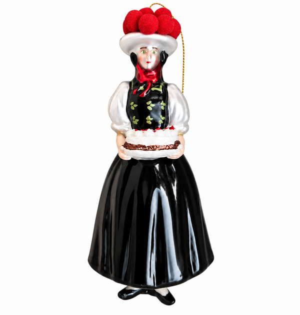 Christbaumschmuck Schwarzwald-Frau aus Glas
