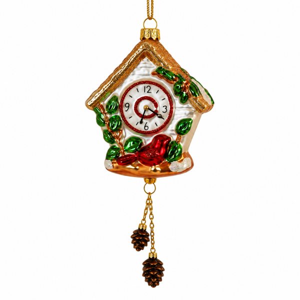 Christbaumschmuck Kuckucksuhr aus Glas