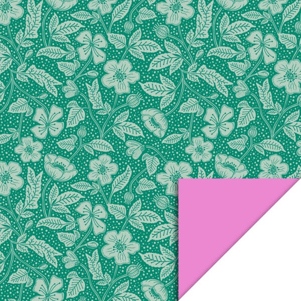 Geschenkpapier - Poppy Green - Pink