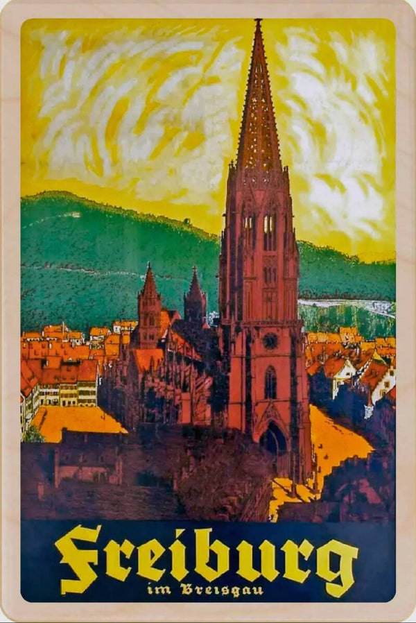 Holz-Postkarte Freiburg im Breisgau