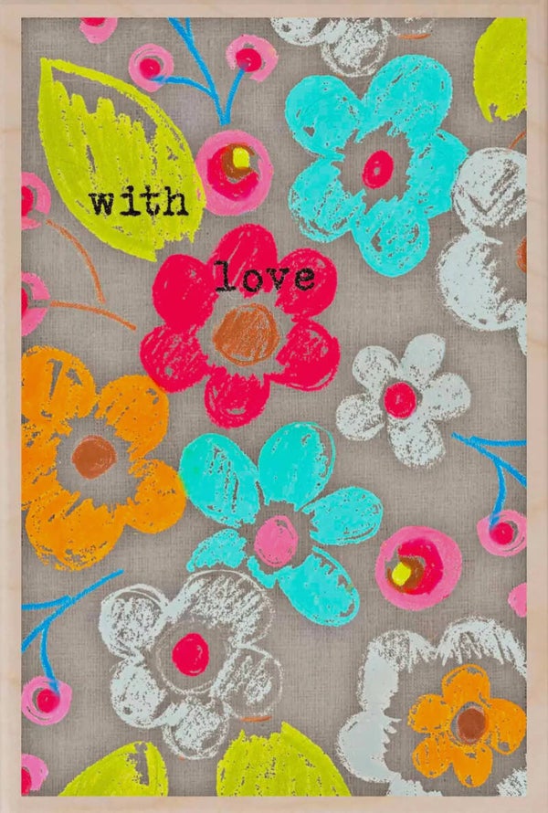 With love Holzpostkarte