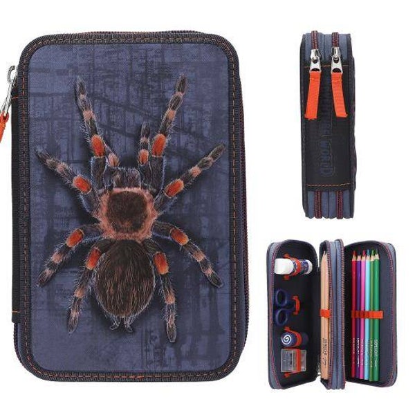 Adventure World 2 Fach Federtasche mit Spinne