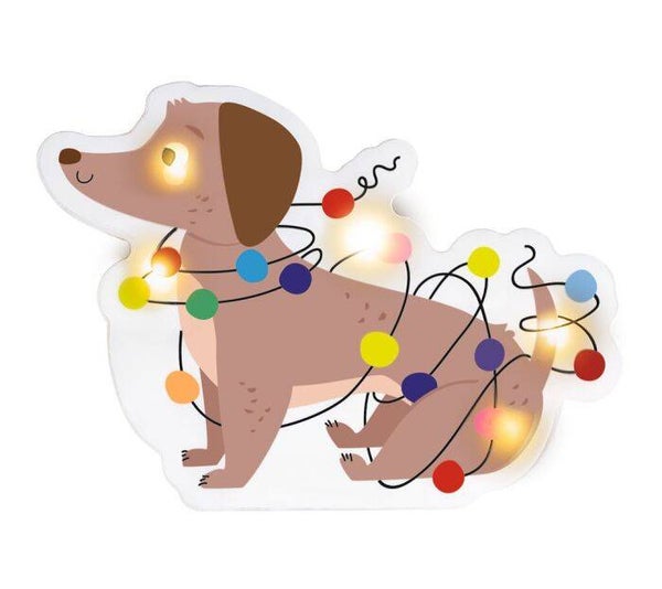 Leuchtender Fenster Freund Winterzauber Hund