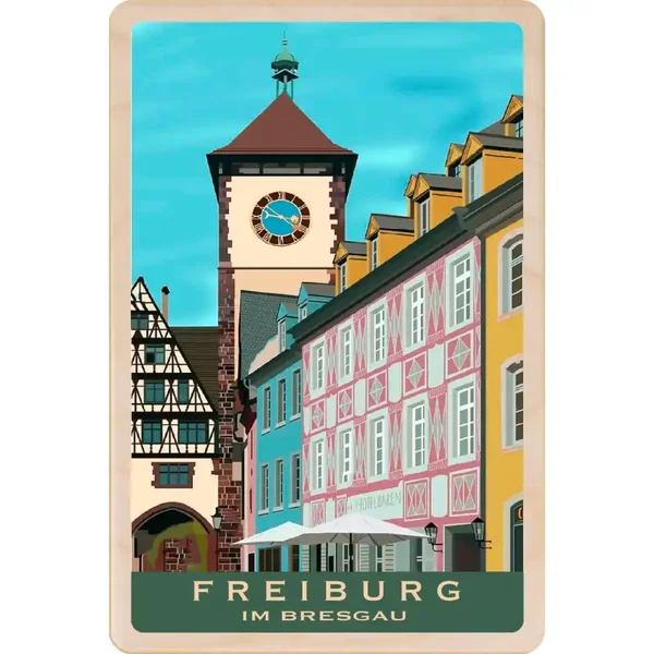 Freiburg im Breisgau Holz-Postkarte