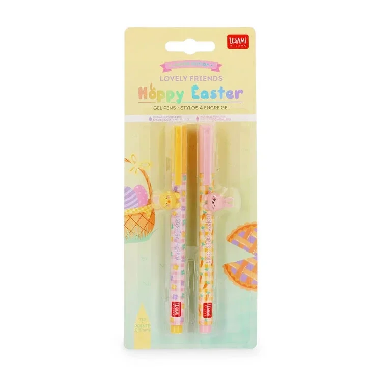 LEGAMI Set aus 2 Gelstiften mit Deko-Tierchen - Lovely Friends - Hoppy Easter