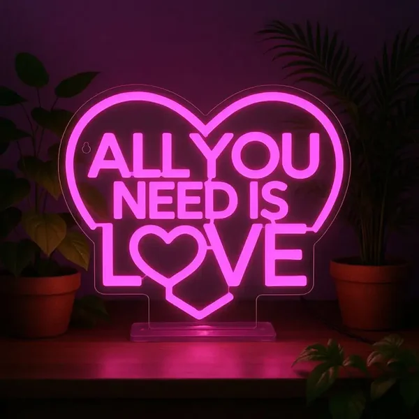 LEGAMI LED-Lampe mit Neoneffekt - All You Need is Love - It’s a Sign