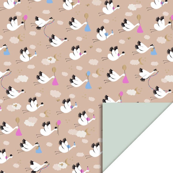 Wrapping paper - Baby Bird Beige - Pistache