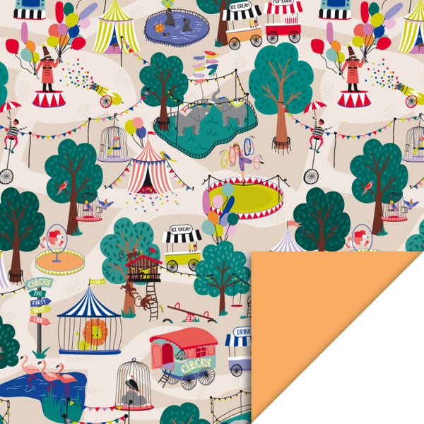 Wrapping paper - Circus - Orange