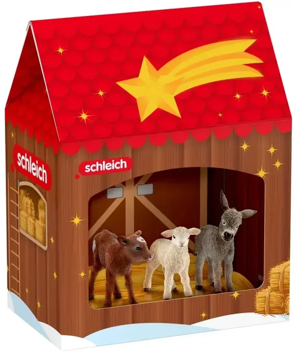 Schleich 42822 - Farm World - Weihnachtskrippe 42822 mit 3 Tierfiguren