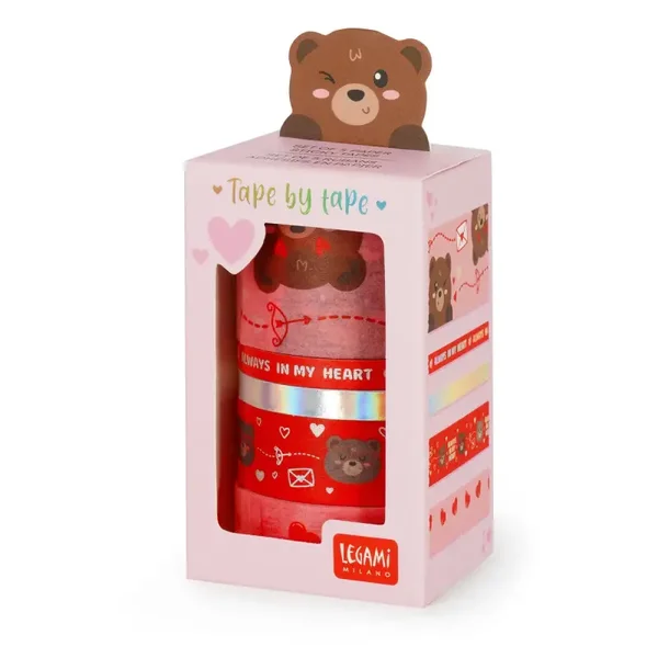 Legami  5er-Set dekorative Papierklebebänder Teddy Bear - Tape by Tape