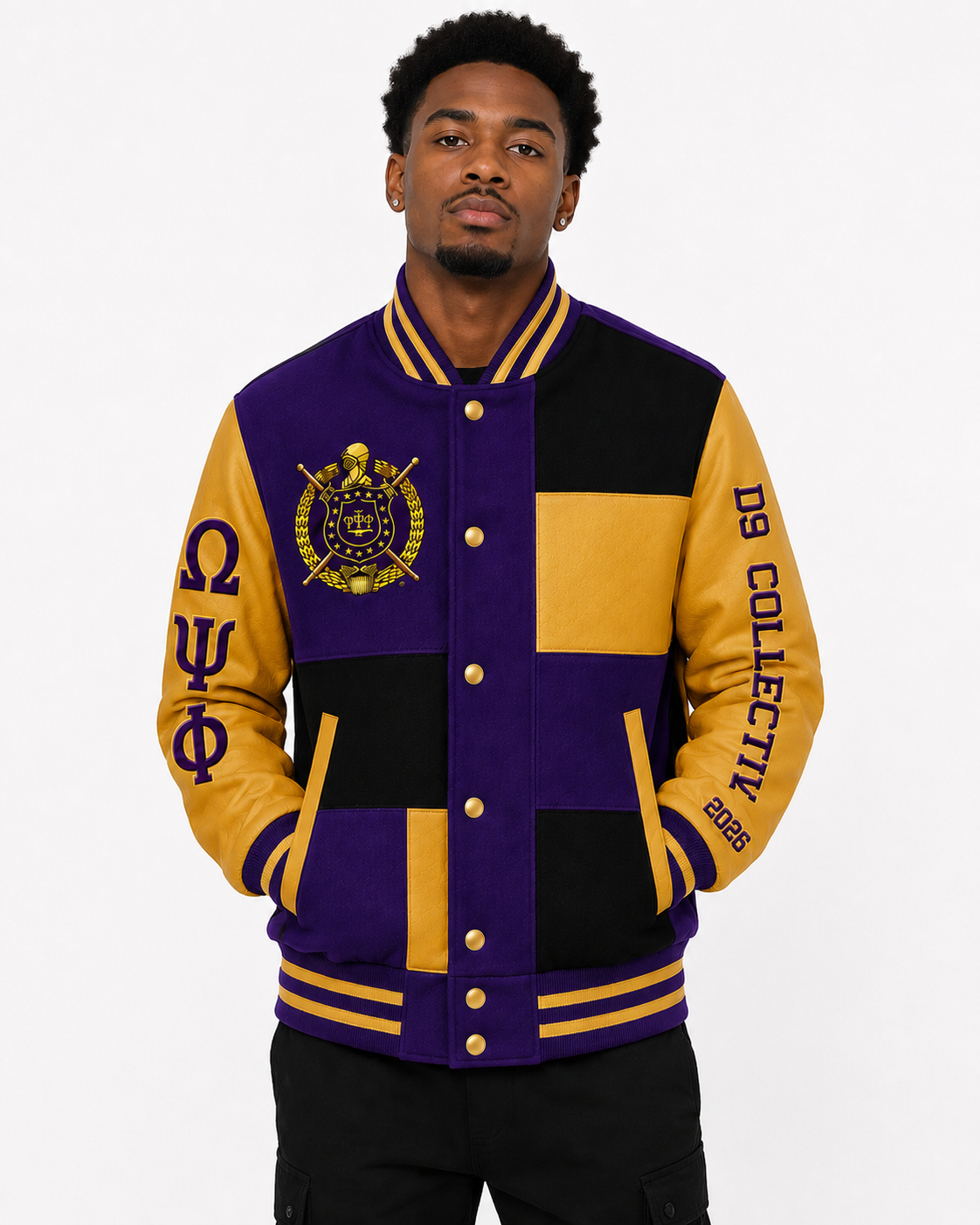 D9 Collective Founders Letterman Jacket – Omega Psi Phi Edition