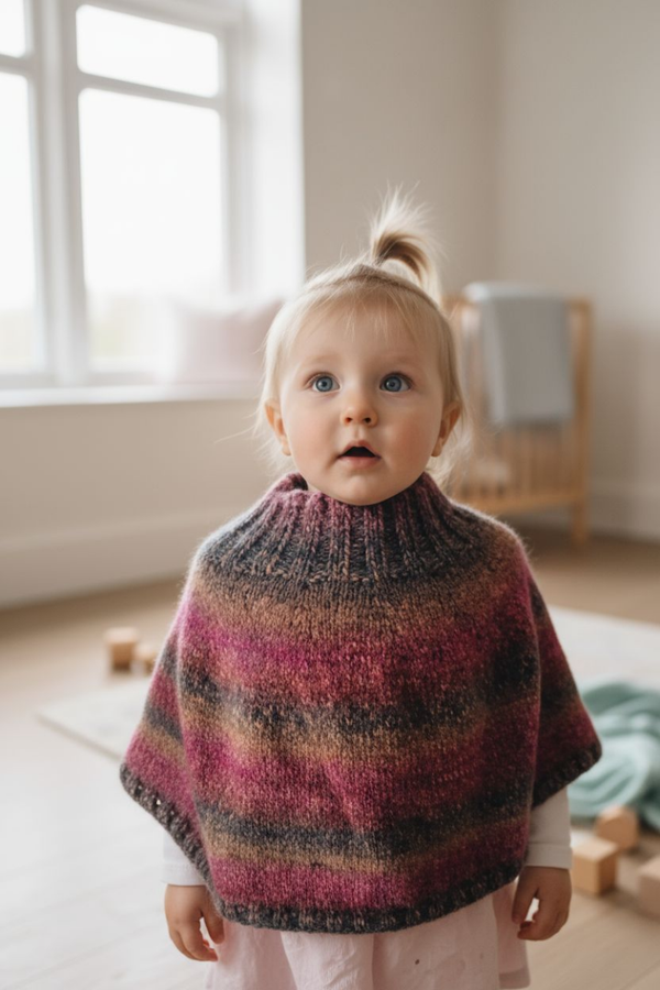 Poncho en laine – Taille 3/4 ans