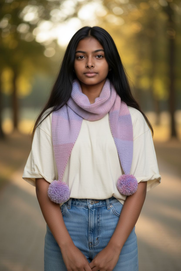 Châle en laine tricoté main – Lavable à 30°