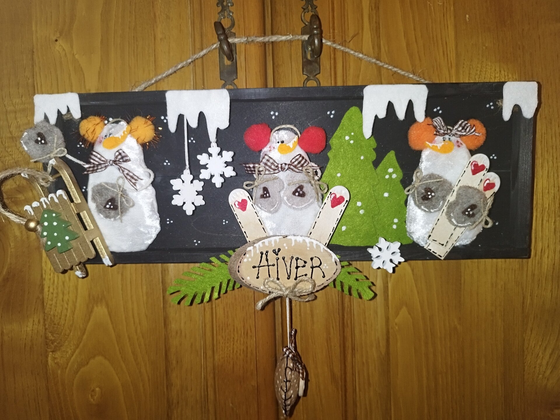 Tableau horizontal bonhomme de neige ❄️❤️