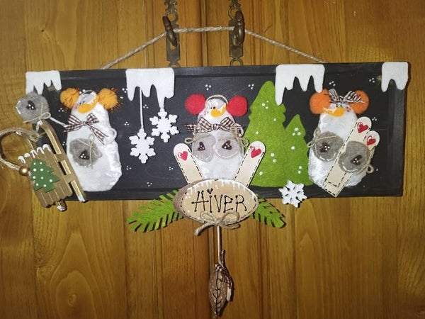 Tableau horizontal bonhomme de neige ❄️❤️