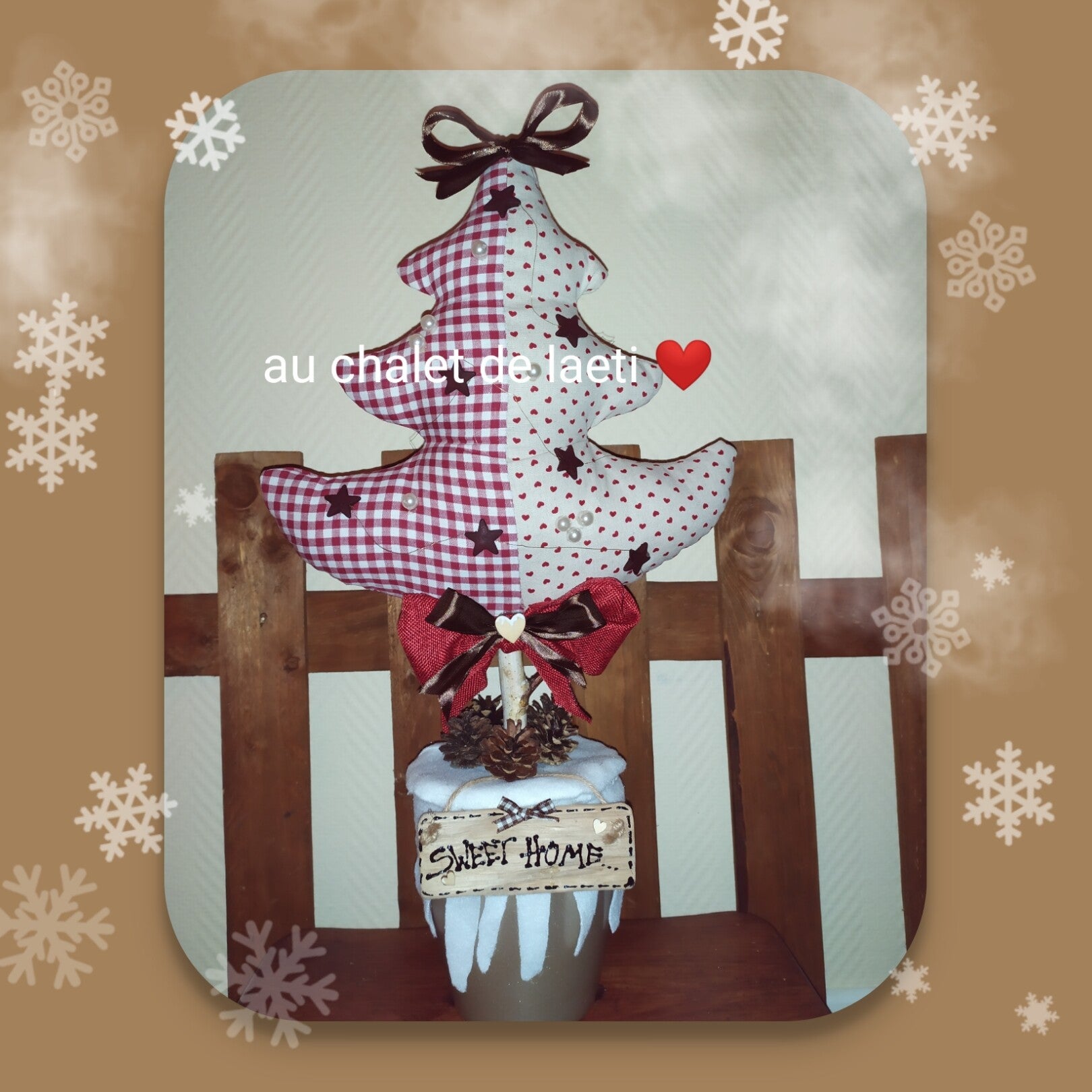 Grand sapin beige et bordeaux🌲❤️🥨