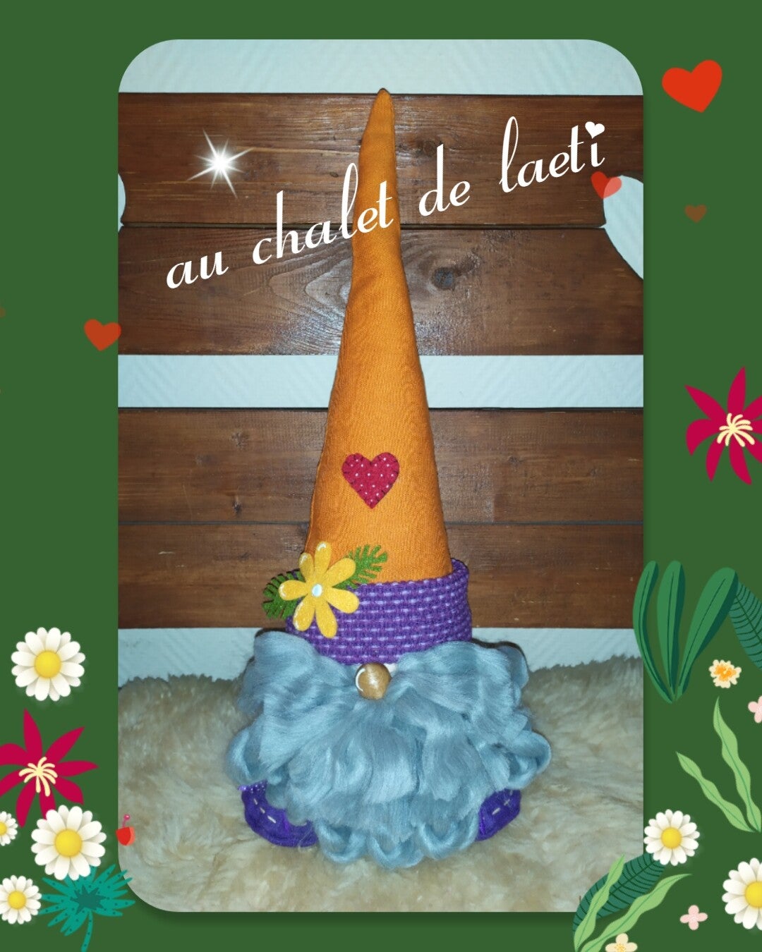 Lutin coquin avec bonnet orange❤️🥨🌲
