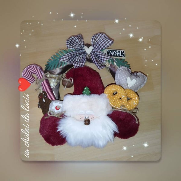 Couronne père noël bordeaux❤️🥨🌲